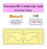 Omask 74016 Hurricane Mk II wheel bay mask (for Arma Hobby) wheelbay yellow masking tape 1/48